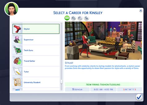 stylist career sims 4